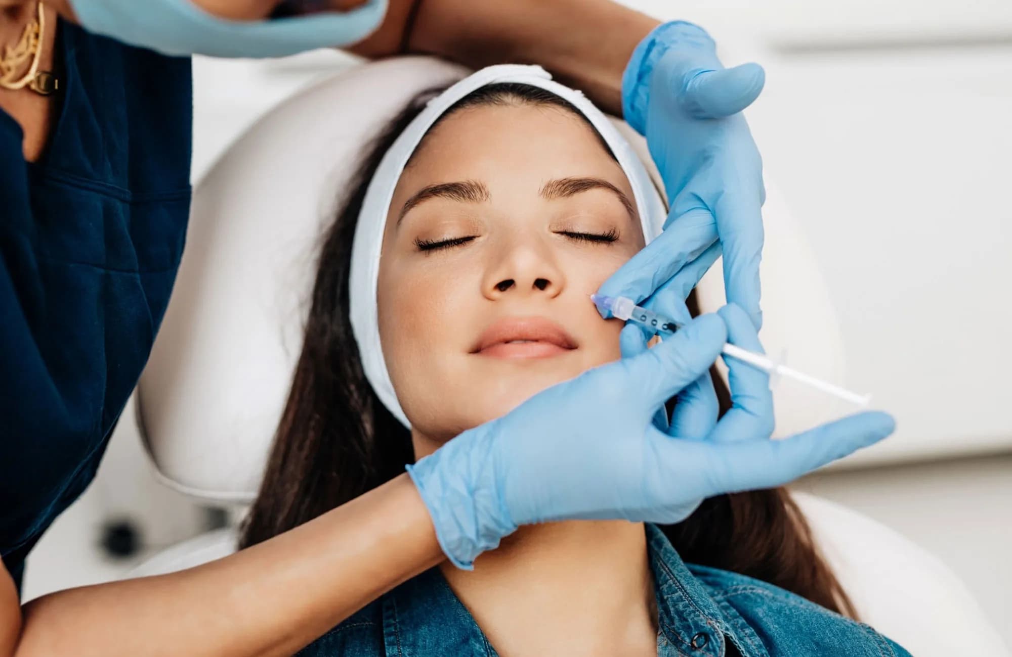 Injectable aesthetics technique being demonstrated
